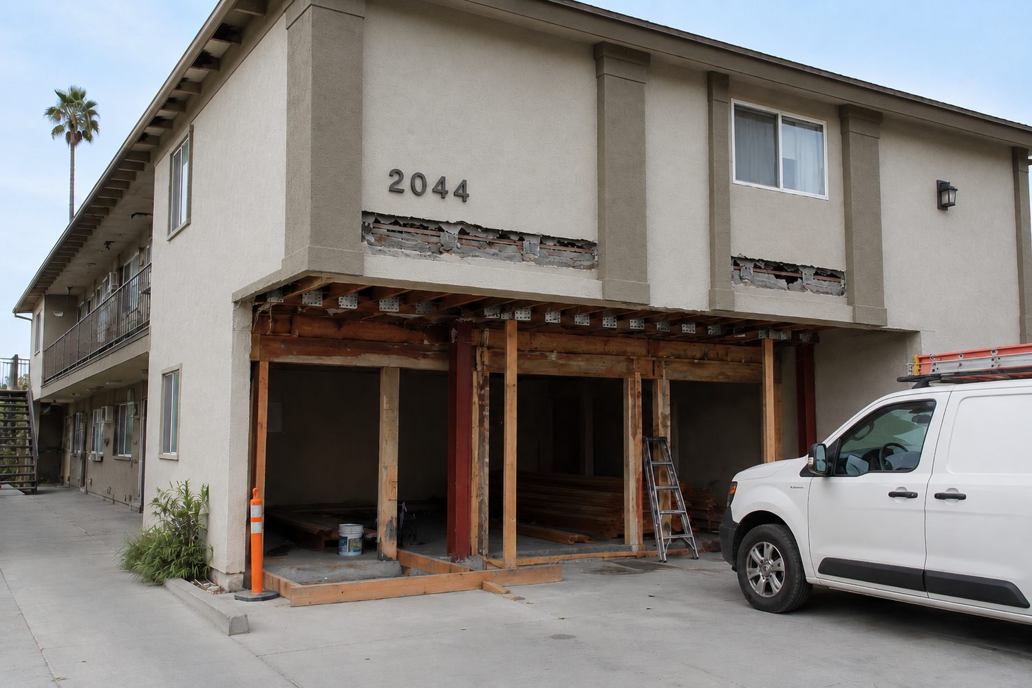 Apartment building with tuck-under parking